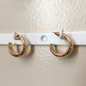 dome hoop earrings | gold